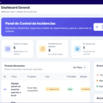 Dashboard inicial de la aplicación DeskTicket gestion de Tickets.